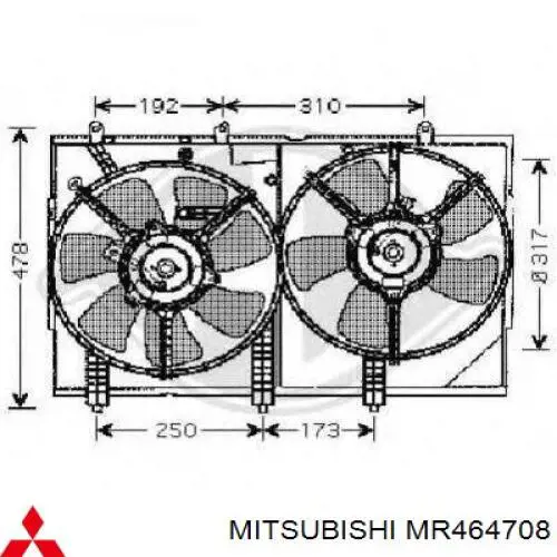 MR464708 Mitsubishi Ventilador (roda de aletas) do radiador de esfriamento esquerdo