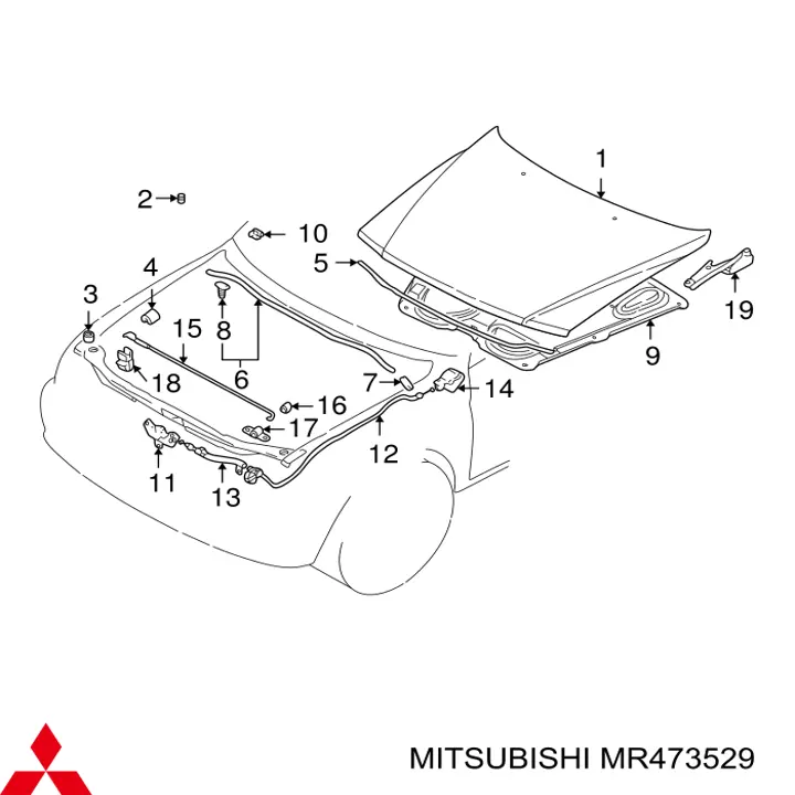 Петля капота левая MR473529 Mitsubishi