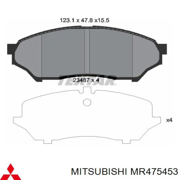 Передние тормозные колодки MR475453 Mitsubishi