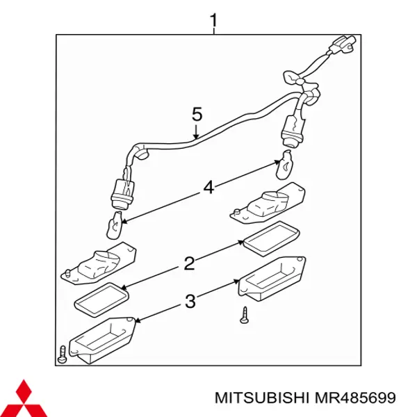 Фонарь подсветки заднего номера Mitsubishi MR485699 цена, от 4.23 USD