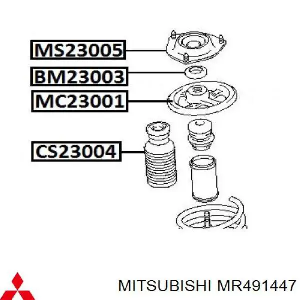 Купить MR491447 Mitsubishi Тарелка передней пружины верхняя металлическая