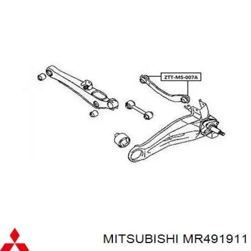 Купить MR491911 Mitsubishi Рычаг задней подвески верхний