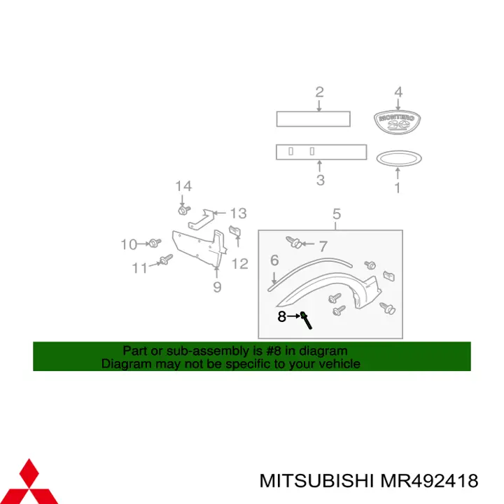  Mitsubishi MR492418 цена, от 0.47 USD