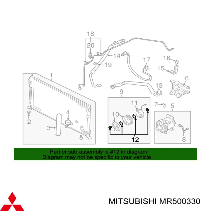 Муфта (магнитная катушка) компрессора кондиционера MITSUBISHI MR500330