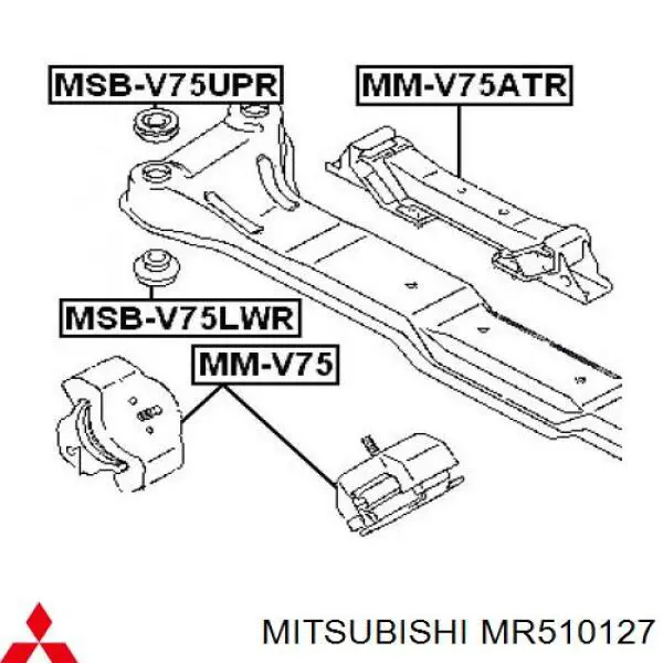 Подушка (опора) двигателя, левая на Mitsubishi Montero SPORT K8, K9