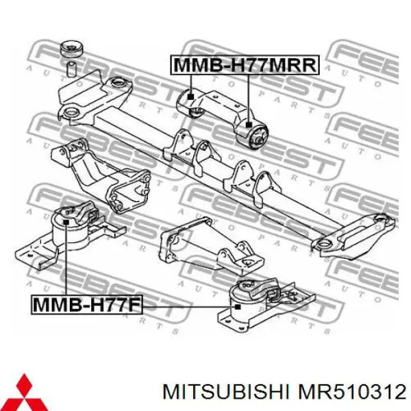 MR510312 Mitsubishi coxim (suporte esquerdo de motor)