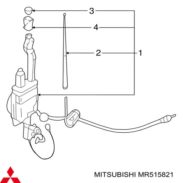 Шток антенны на Mitsubishi Pajero III 