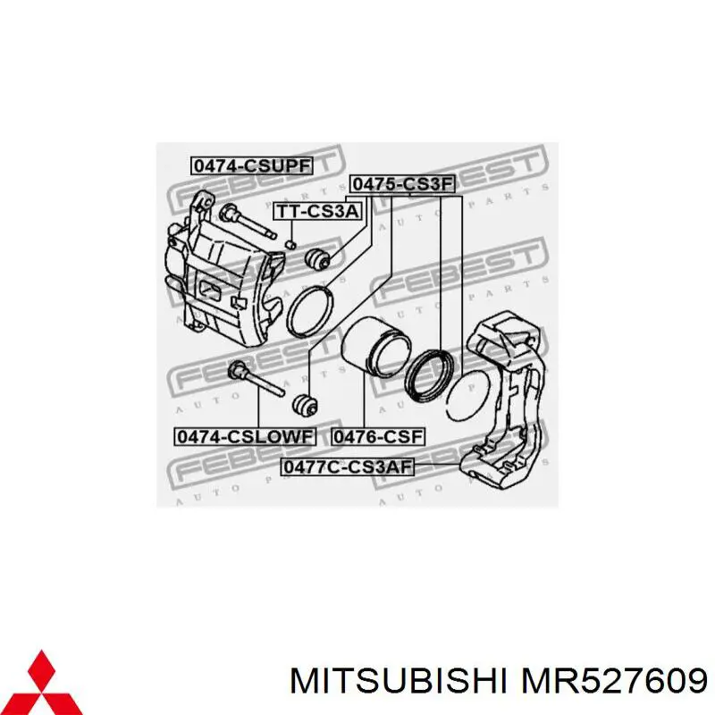 Поршень суппорта переднего Mitsubishi MR527609