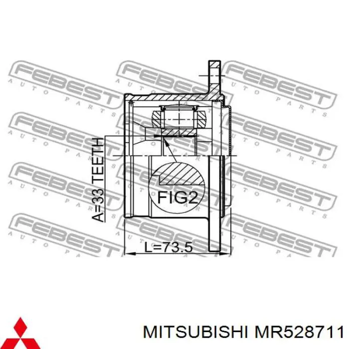 ШРУС внутренний передний правый Mitsubishi MR528711