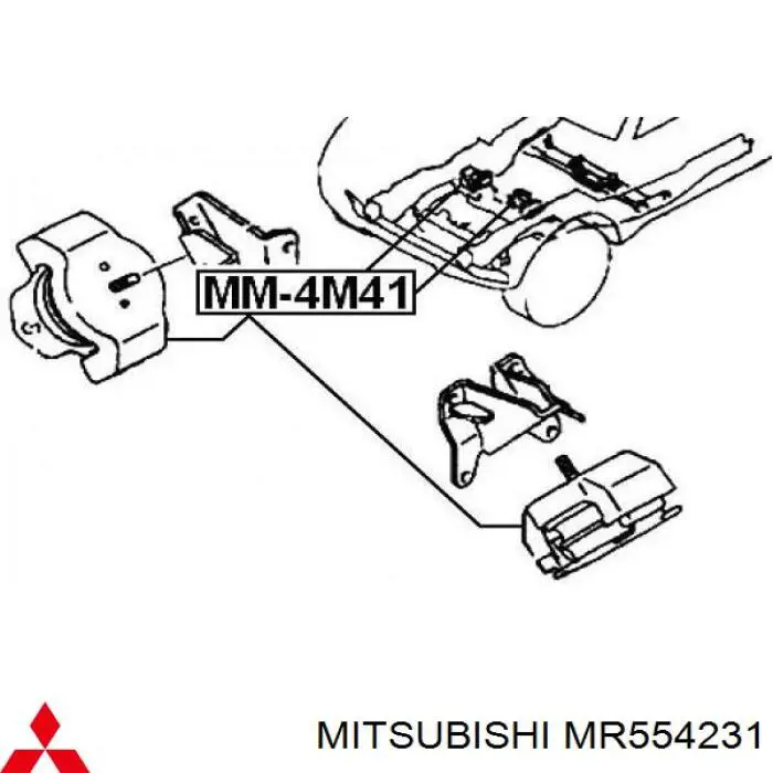 Подушка (опора) двигателя левая/правая Mitsubishi MR554231