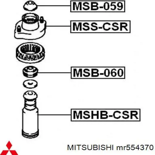 Втулка штока амортизатора заднего Mitsubishi MR554370