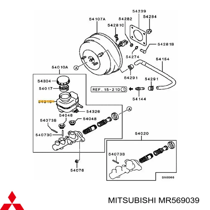MR569039 Mitsubishi бачок главного тормозного цилиндра (тормозной жидкости)