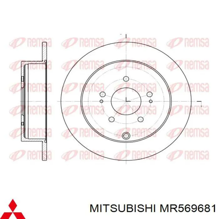 Задний тормозной диск Mitsubishi MR569681 цена, от 39.76 USD