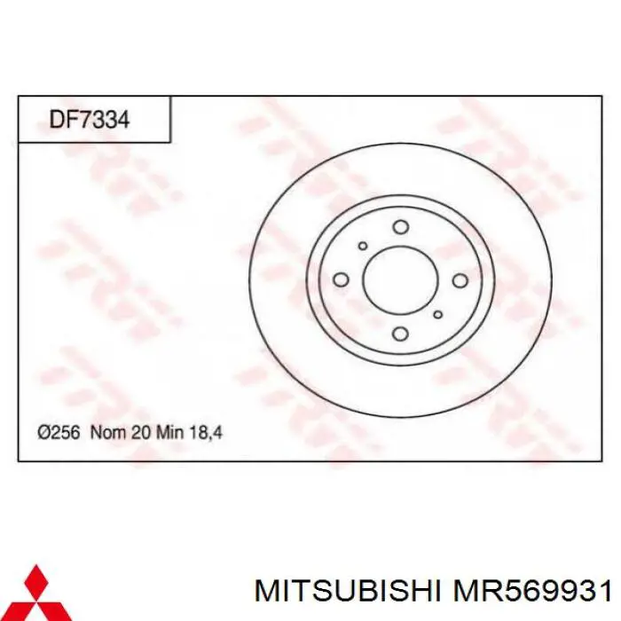MR569931 Mitsubishi диск тормозной передний