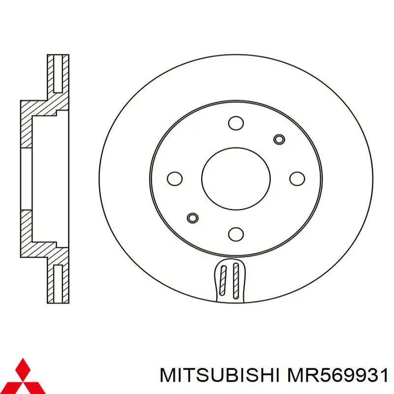 MR569931 Mitsubishi Диск тормозной передний