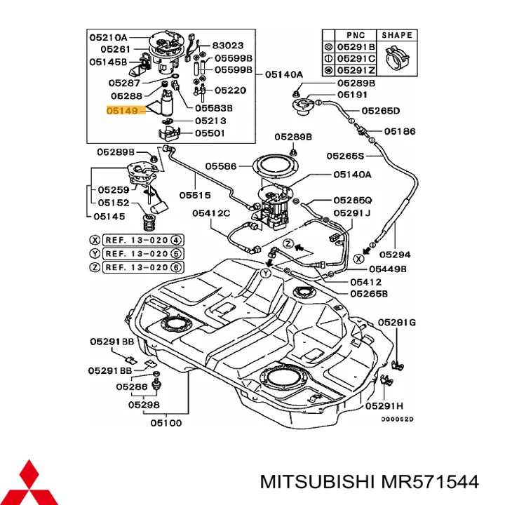 MR571544 Mitsubishi элемент-турбинка топливного насоса