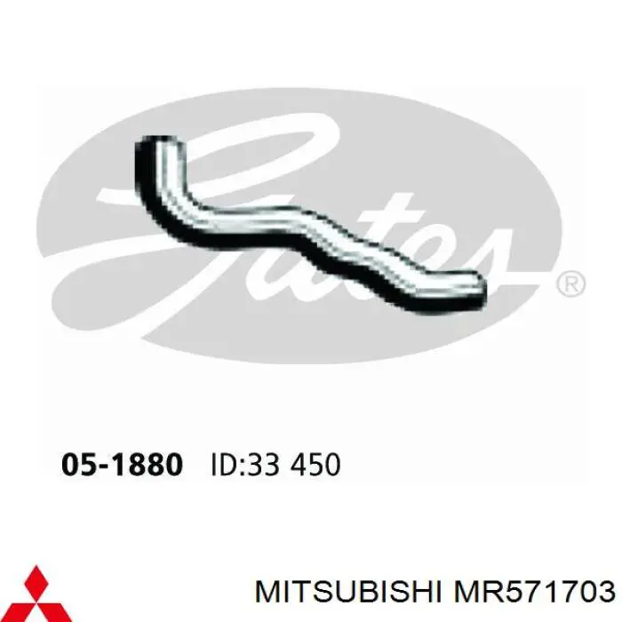 MR571703 Mitsubishi Патрубок радиатора охлаждения нижний