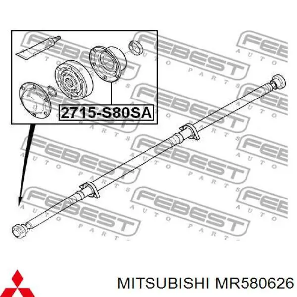 Купить MR580626 Chrysler Вал карданный переднего моста