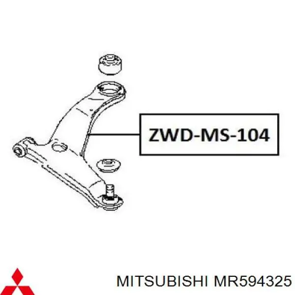 Рычаг передней подвески левый MR594325 Mitsubishi