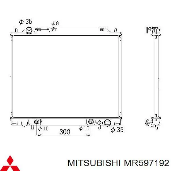 Купить MR597192 Mitsubishi Радиатор водяной