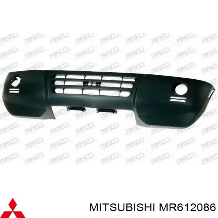 MR612086 Mitsubishi placa sobreposta direita do pára-choque dianteiro