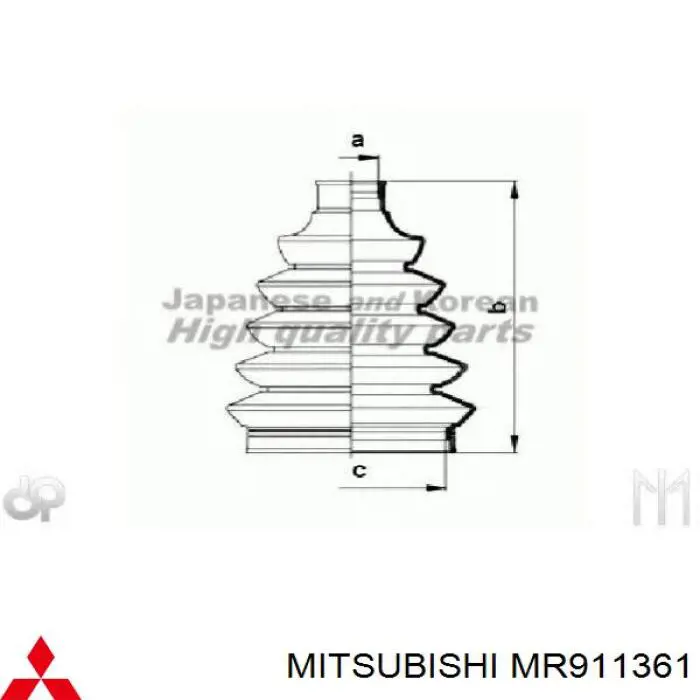 Пыльник ШРУСа наружный правый Mitsubishi MR911361