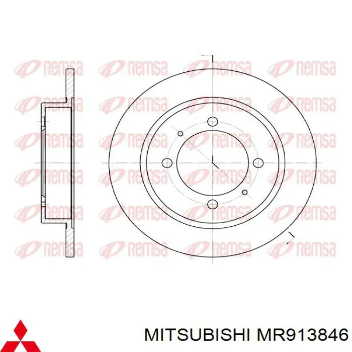 Задний тормозной диск Mitsubishi MR913846 цена, от 18.64 USD