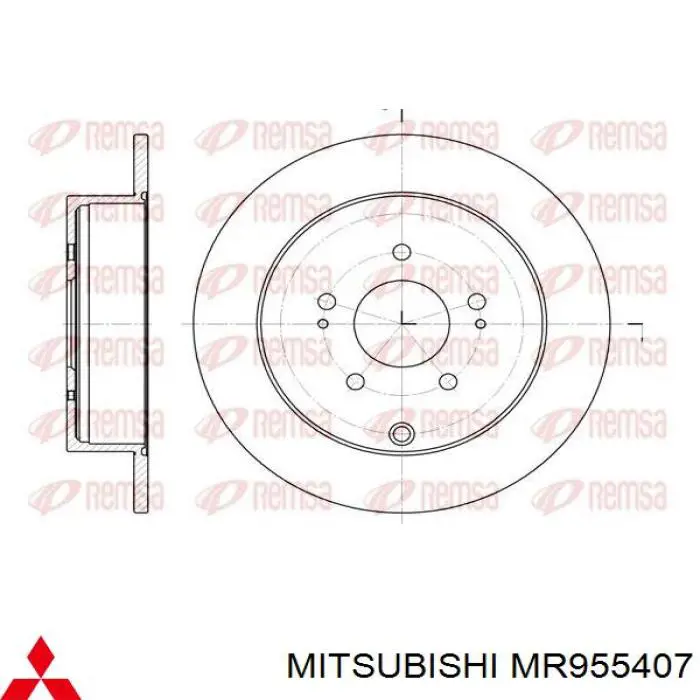 Купить MR955407 Mitsubishi Диск тормозной задний