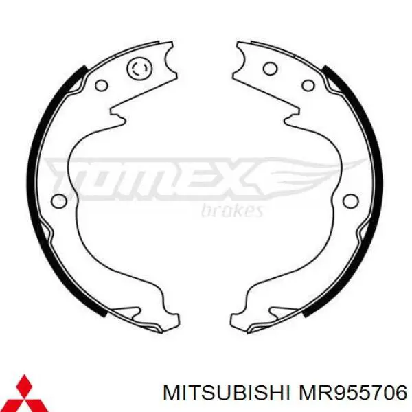 MR955706 Mitsubishi колодки ручника (стояночного тормоза)