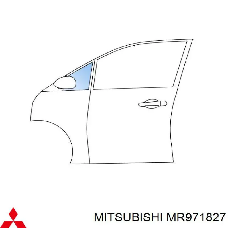 Vidro de janelo da porta dianteira esquerda para Mitsubishi Colt (Z3A)