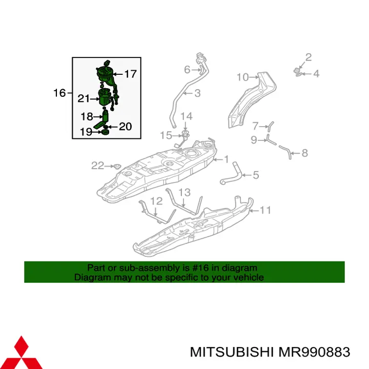 Бензонасос MR990883 Mitsubishi