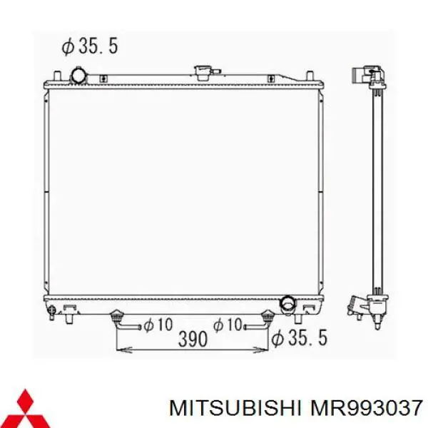 Радиатор MR993037 Mitsubishi