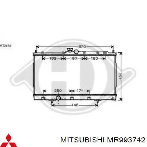 Радиатор охлаждения двигателя Mitsubishi MR993742 цена, от 82.67 USD