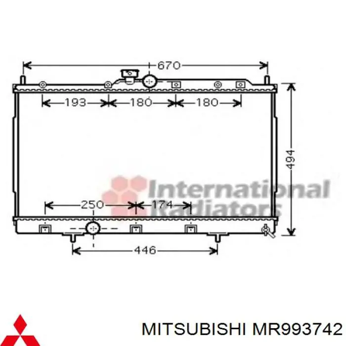 Купить MR993742 Mitsubishi Радиатор водяной