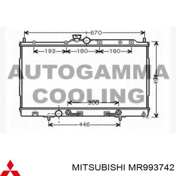 Радиатор MR993742 Mitsubishi