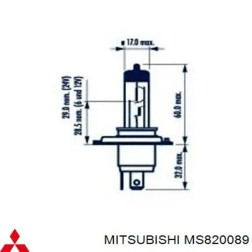 Лампочка ксеноновая MS820089 Mitsubishi