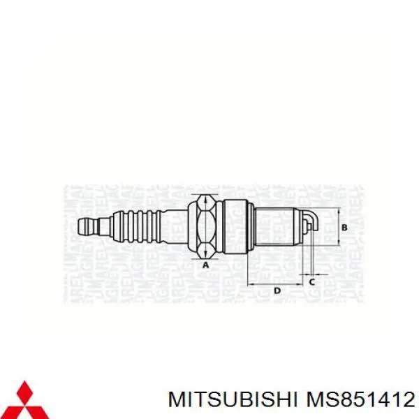 Свечи зажигания MS851412 Mitsubishi