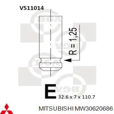 MW30620686 Mitsubishi клапан выпускной