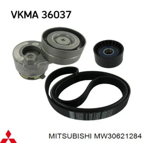 Tensor de correa, correa poli V MW30621284 Mitsubishi