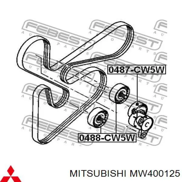 Ролик натяжителя приводного ремня MITSUBISHI MW400125