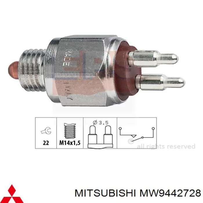 Датчик включения фонарей заднего хода Mitsubishi MW9442728