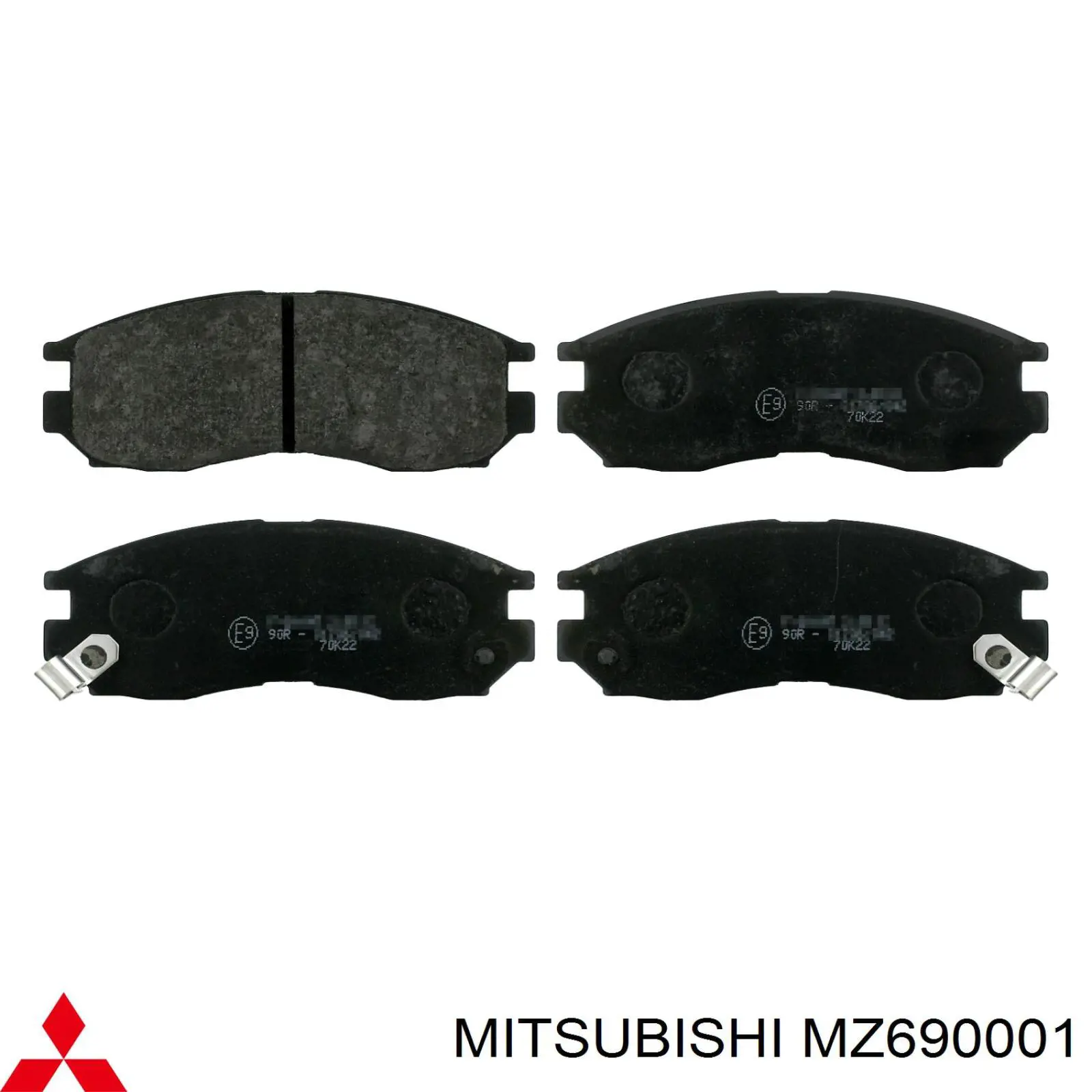 MZ690001 Mitsubishi колодки тормозные передние дисковые