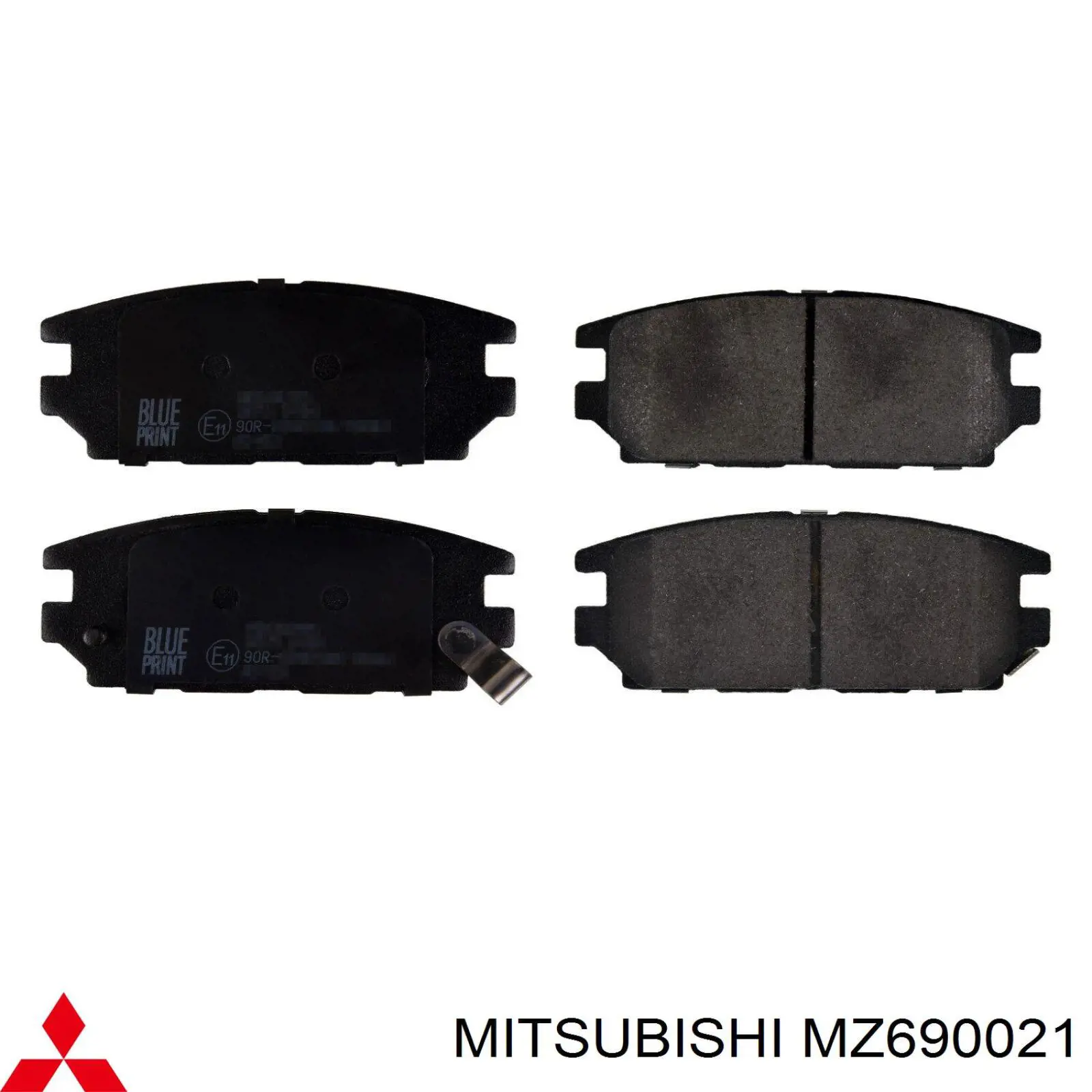 Колодки тормозные задние дисковые MITSUBISHI MZ690021