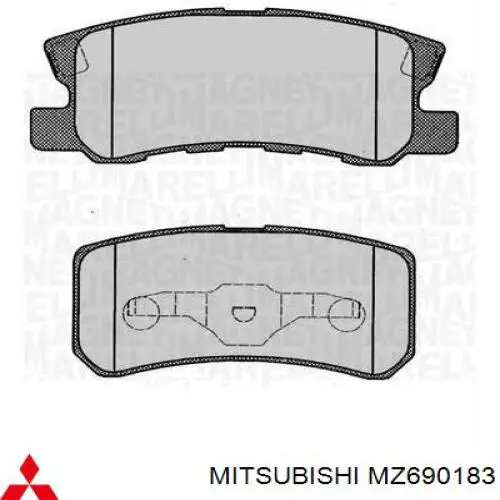 Задние дисковые колодки Mitsubishi MZ690183
