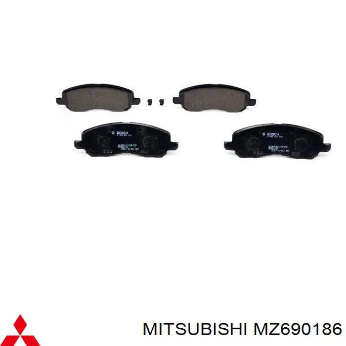 MZ690186 Mitsubishi колодки тормозные передние дисковые