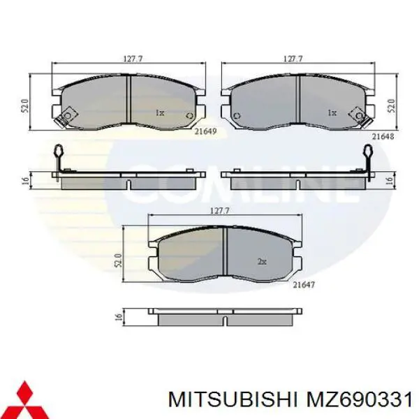 Колодки Mitsubishi MZ690331 цена, от 19.47 USD