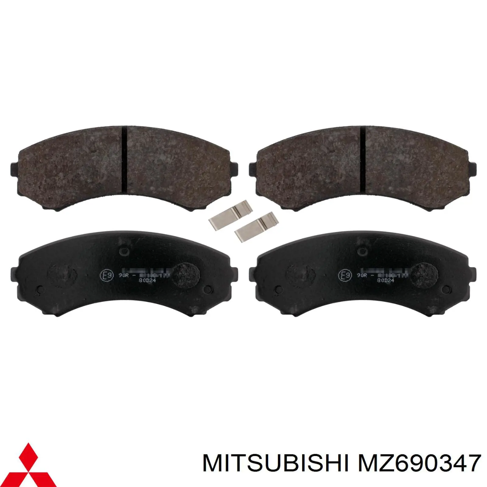 MZ690347 Mitsubishi колодки тормозные передние дисковые