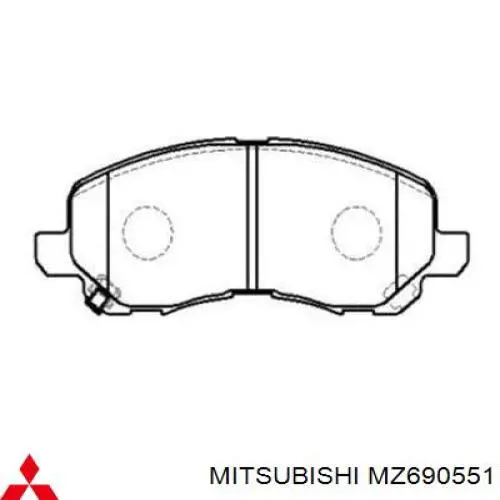 MZ690551 Mitsubishi колодки тормозные передние дисковые