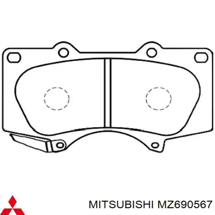 Передние тормозные колодки MZ690567 Mitsubishi