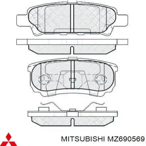 Колодки дисковые  Mitsubishi MZ690569 цена, от 21.54 USD